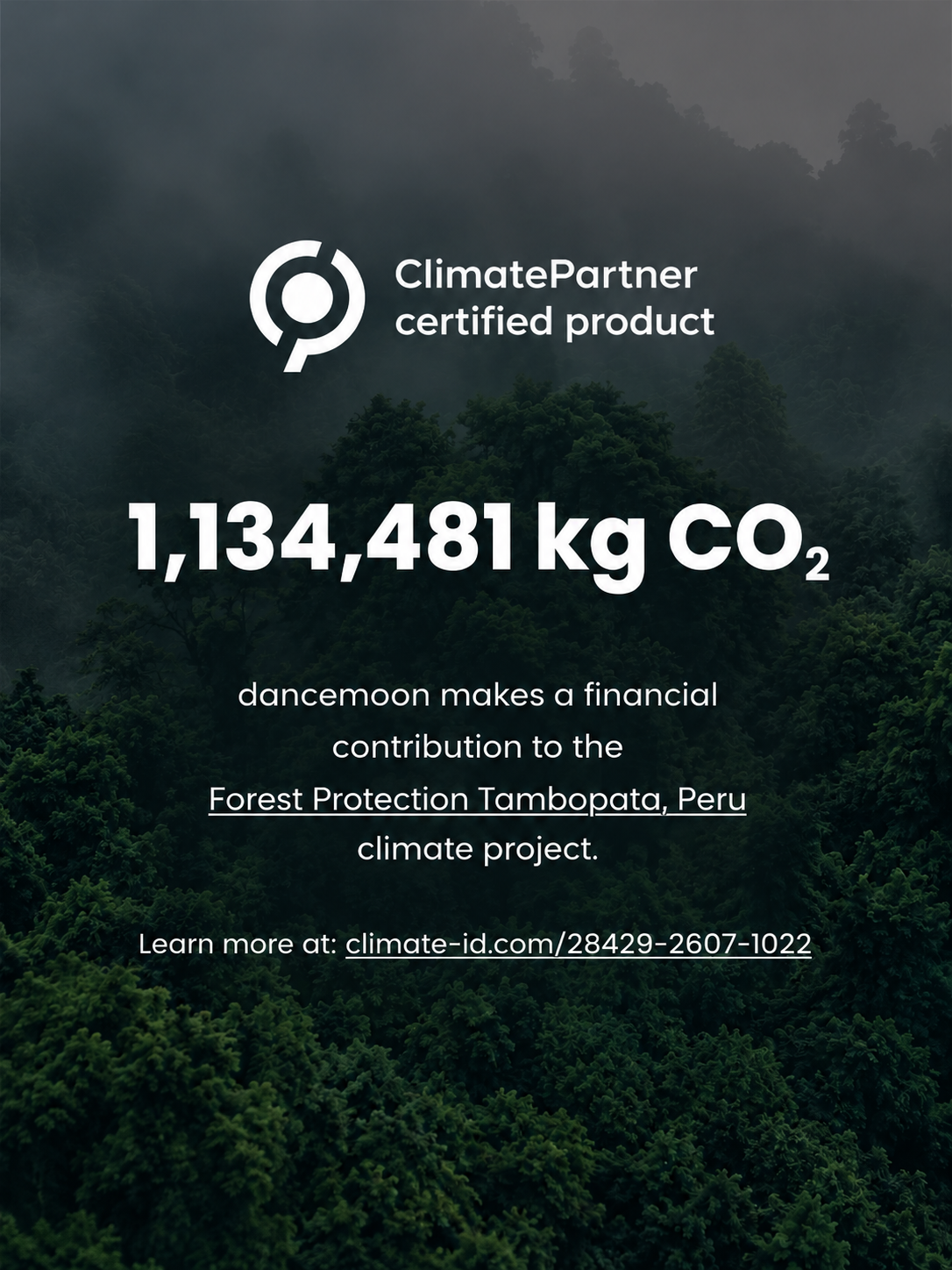 dancemoon ClimatePartner certification graphic