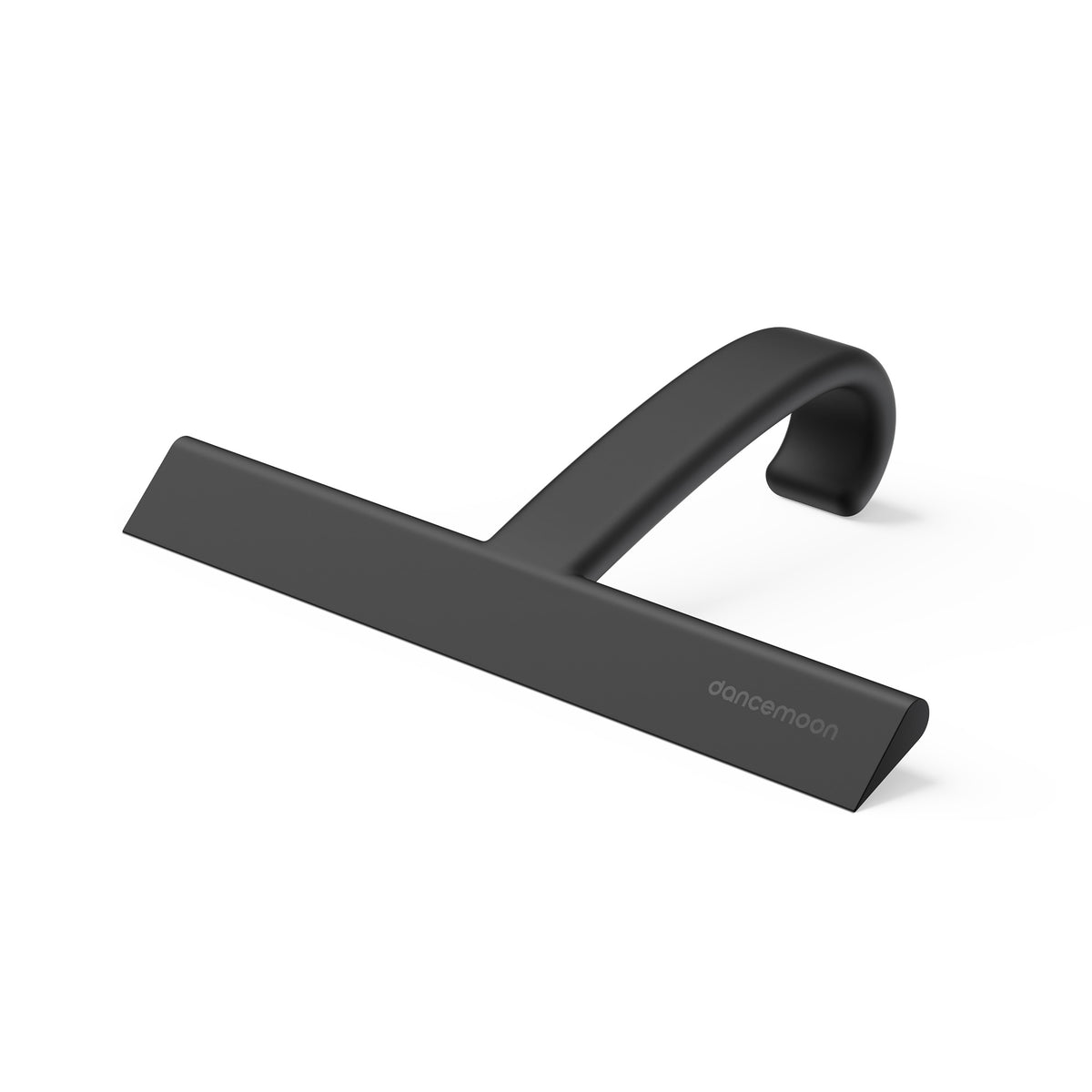 Black dancemoon JustHang Compact silicone shower squeegee with a built-in hanging hook